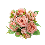 Artificial flower bouquets from Bunnings in pink with realistic details, suitable for decor and events.