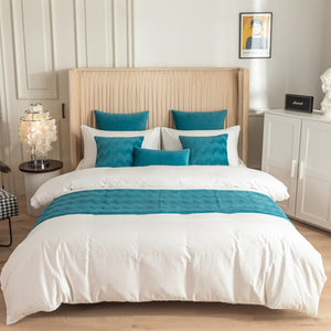 Geometric Texture Bed Runner Green