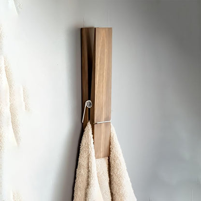 Wooden Towel Holder with Oversized Clip