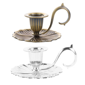 Hotel European Retro Handheld Candlestick Holder for Elegant Decor