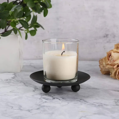 Round Iron Candle Tray Holders Set of 4