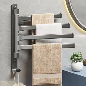 Wall Mounted Towel Rack with 180 Degree Rotating Towel Rail