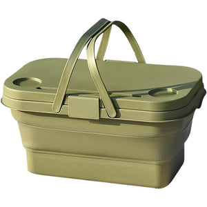 Folding Picnic Basket with Lid – Outdoor Camping Storage for Hotel & Resort Use