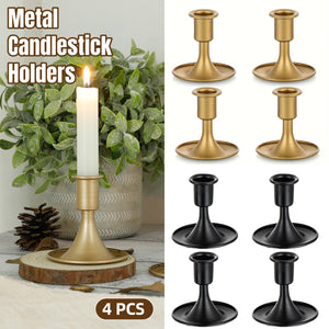 Hotel Retro Iron Taper Candle Holder Set for Elegant Decor