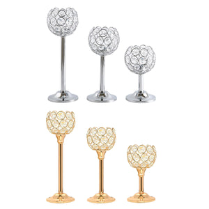 Hotel Crystal Candle Holders Set for Wedding & Dinner Decor