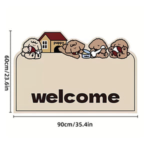 Non-Slip Outdoor Mat Panda Dog Design