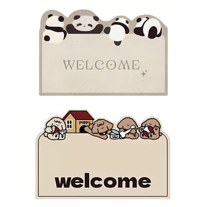 Non-Slip Outdoor Mat Panda Dog Design