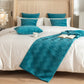 Geometric Texture Bed Runner Green