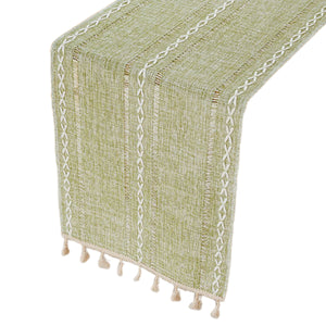 Woven Hollow Fringe Table Runner