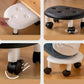 Low Rolling Stool with Swivel Wheels