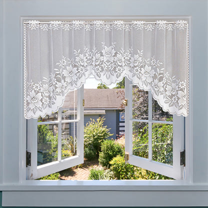 White Kitchen Window Curtains for Hotels and Cafés set of 2