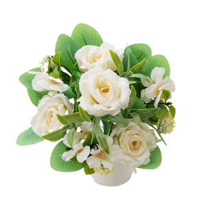 Artificial flower bouquets from Bunnings in ivory with realistic details, suitable for decor and events.