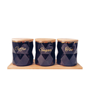 Ceramic Tea Coffee And Sugar Canisters Sets