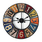 Large Retro Wall Clock with Vintage License Plate Design