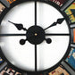Large Retro Wall Clock with Vintage License Plate Design
