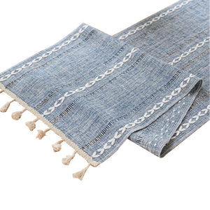 Blue-Gray Table Runner Polyester