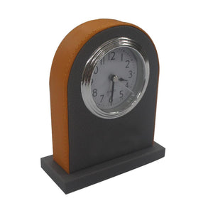 Wood Leather Orange Color Alarm Clock