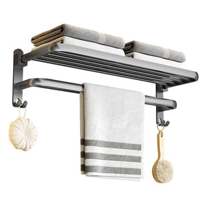 Bathroom Towel Rack Space Aluminum No Drilling