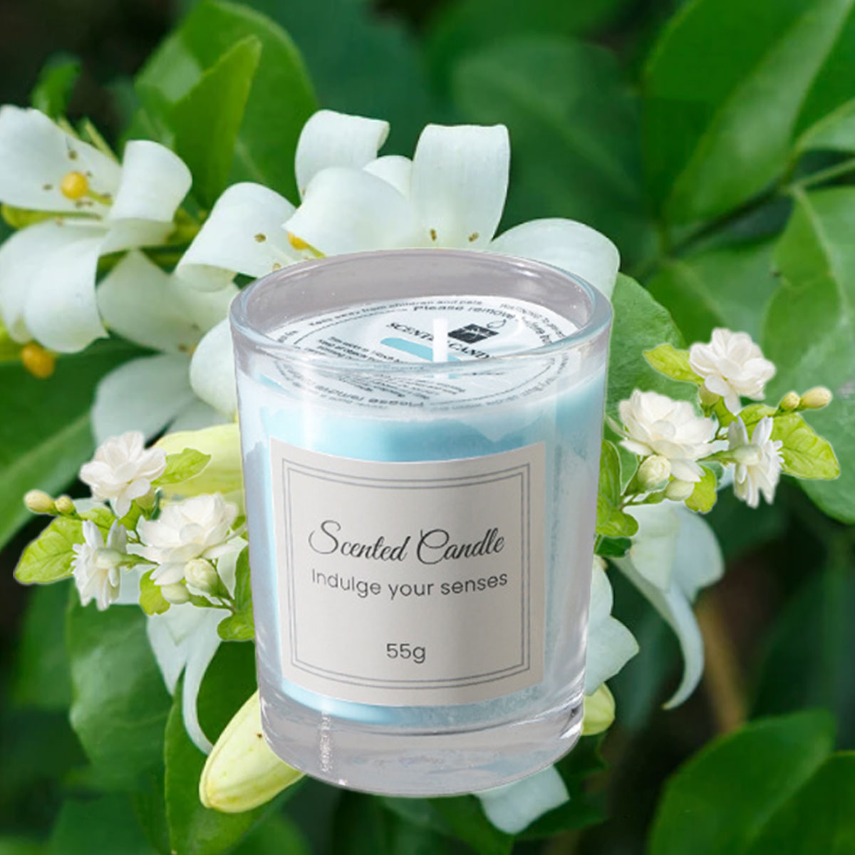 Close-up of a soy wax candle showing its smooth surface and minimalist design