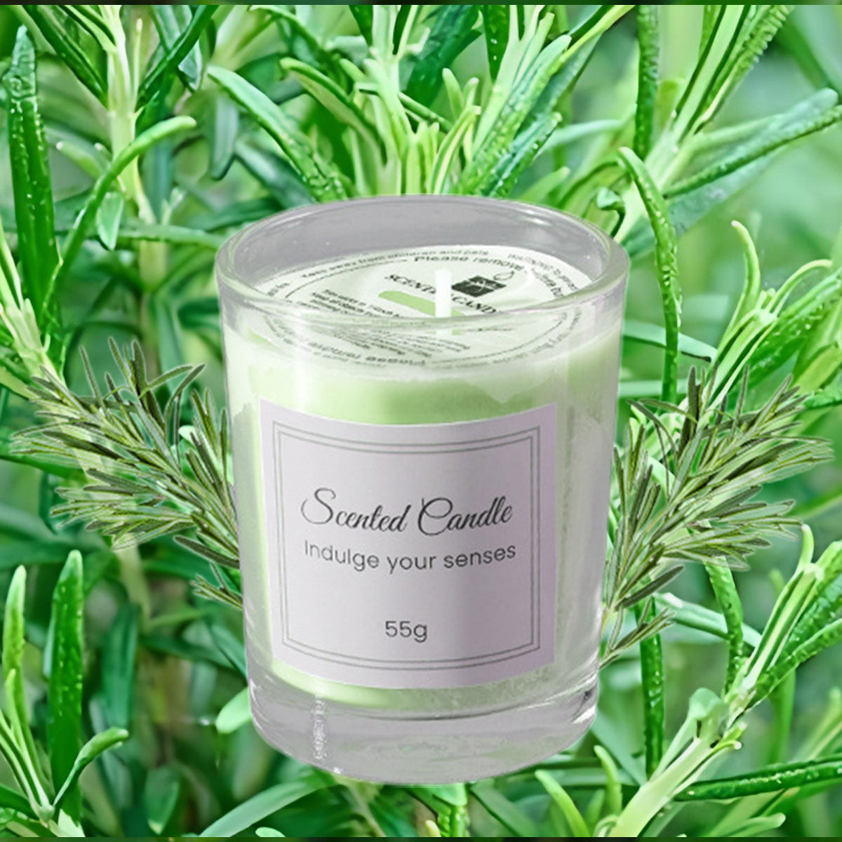 The complete four-scent candle collection arranged on a decorative tray, emphasizing variety and elegance
