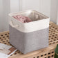 Fabric Storage Baskets Durable Foldable Linen Blend