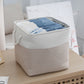 Fabric Storage Baskets Durable Foldable Linen Blend
