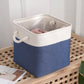 Fabric Storage Baskets Durable Foldable Linen Blend