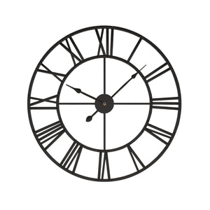large Black Wall Clock with Roman Numerals