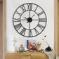 large Black Wall Clock with Roman Numerals