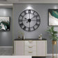 large Black Wall Clock with Roman Numerals