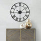 large Black Wall Clock with Roman Numerals