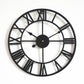 large Black Wall Clock with Roman Numerals