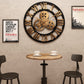 Vintage Wall Clock with Wooden Gears