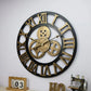 Vintage Wall Clock with Wooden Gears