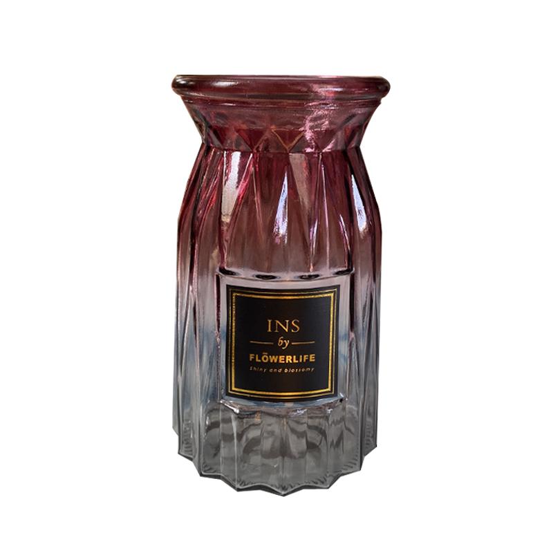 Elegant pair of glass flower vases, ideal for guest room or lobby decoration
